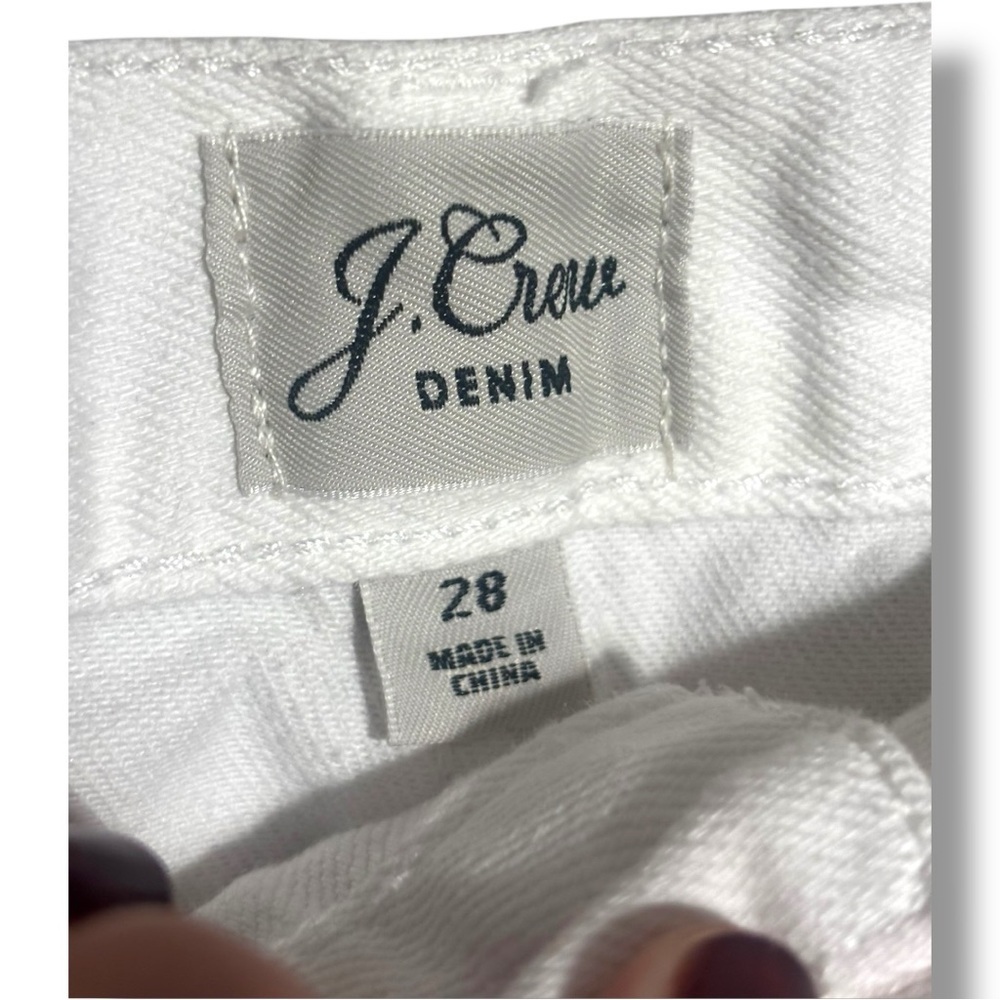 J. Crew White Denim Eyelet Hemline Detail Classic Preppy Feminine Mini Skirt - Picture 9 of 16